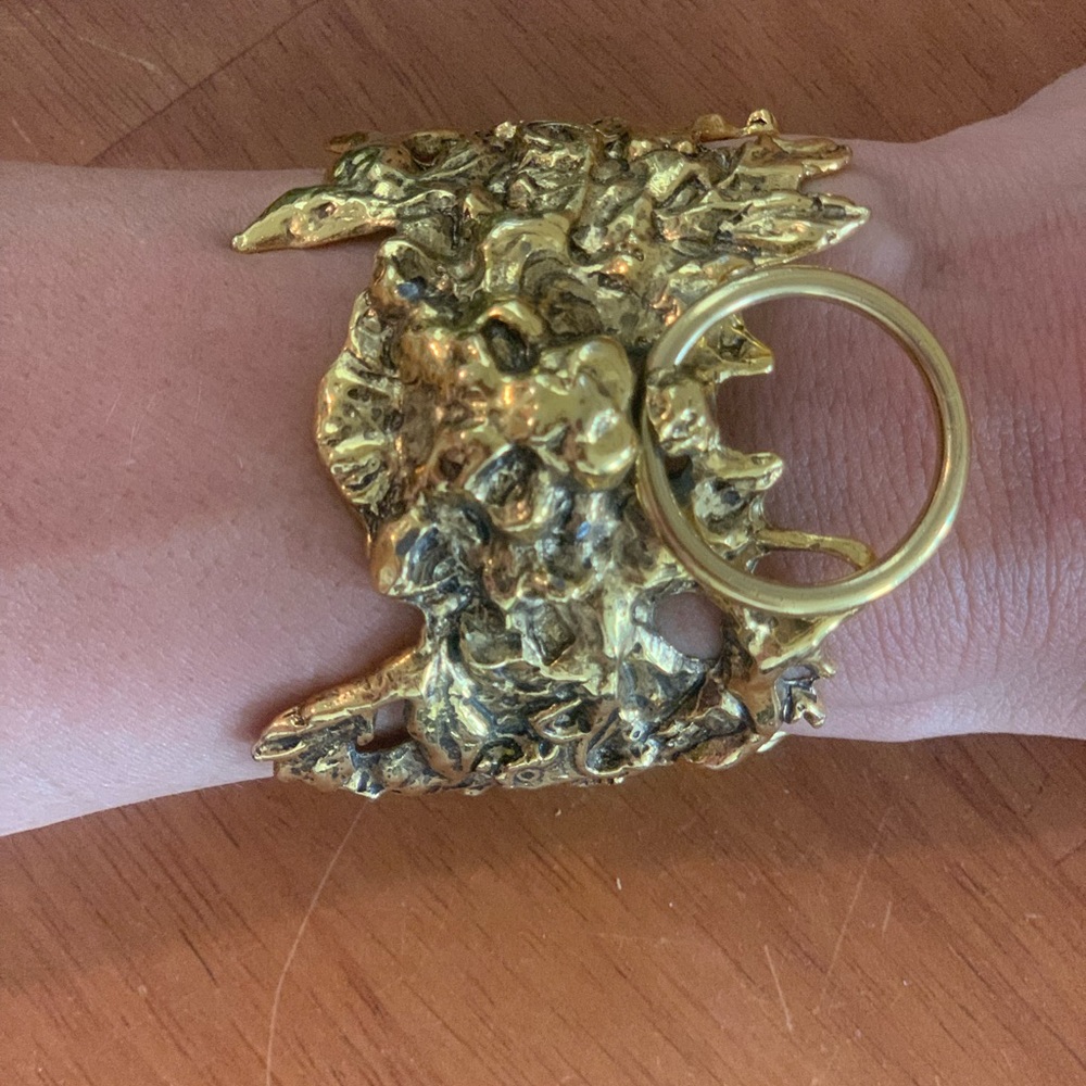 COPY - Gold plated Lion Cuff Bracelet by Perry Gargano
